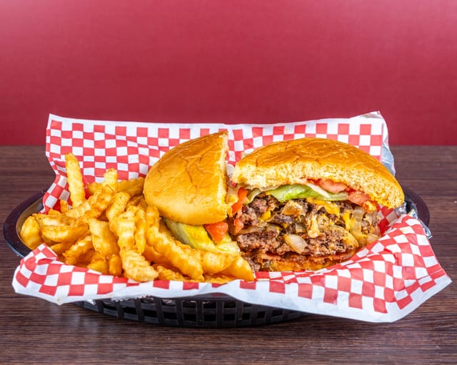 Monster Burger w-Fries.